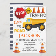 Construction Dump Truck Vehicle Invitation