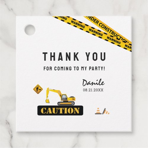 Construction Dump Truck Vehicles Birthday Gifts Favor Tags