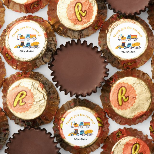 Construction Dump Trucks Birthday Party Thank You Reese's Peanut Butter Cups (Assorted)