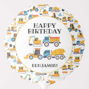 Construction Dump Trucks Vehicles Birthday Party Balloon