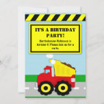 Construction Dumptruck Boys Birthday Invitation