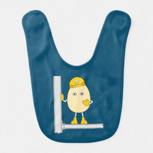 Construction egghead baby bib