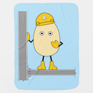 Construction Egghead Baby Blanket