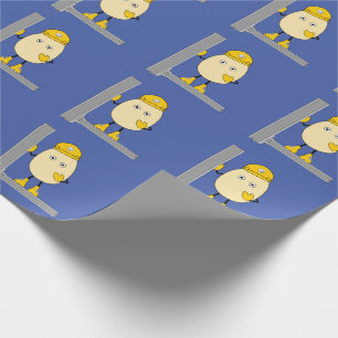 Construction egghead wrapping paper