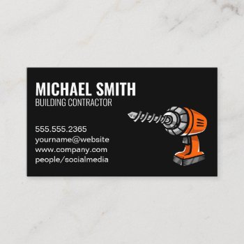 Construction Electric Drill Business Card by lovely_businesscards at Zazzle