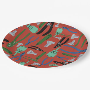 Construction Electrical Party Paper Plates