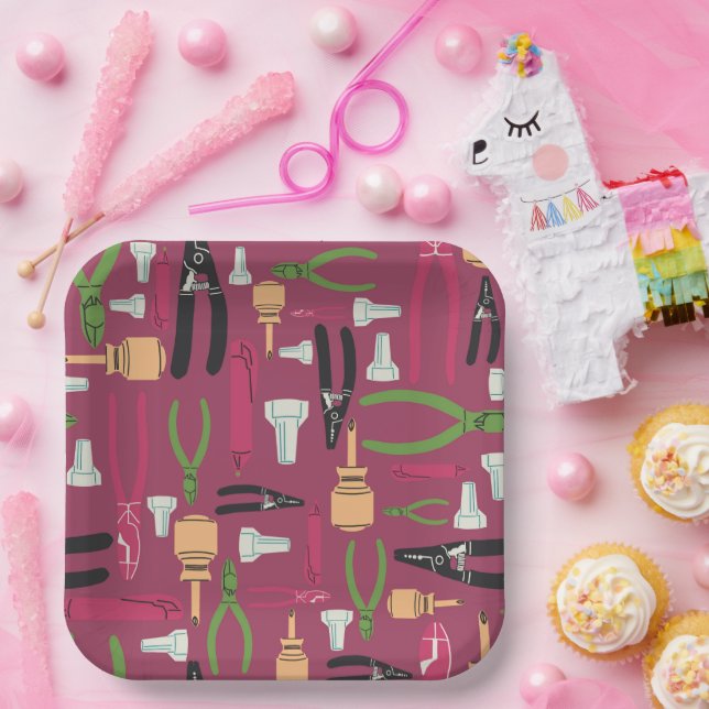 Construction Electrical Party Paper Plates (Party)