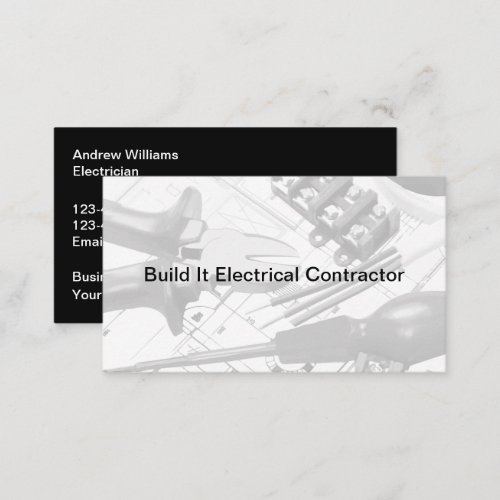 Construction Electrician Double Side Business Card