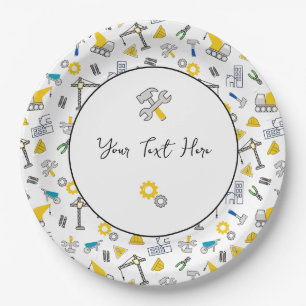 Construction Elements Paper Plates