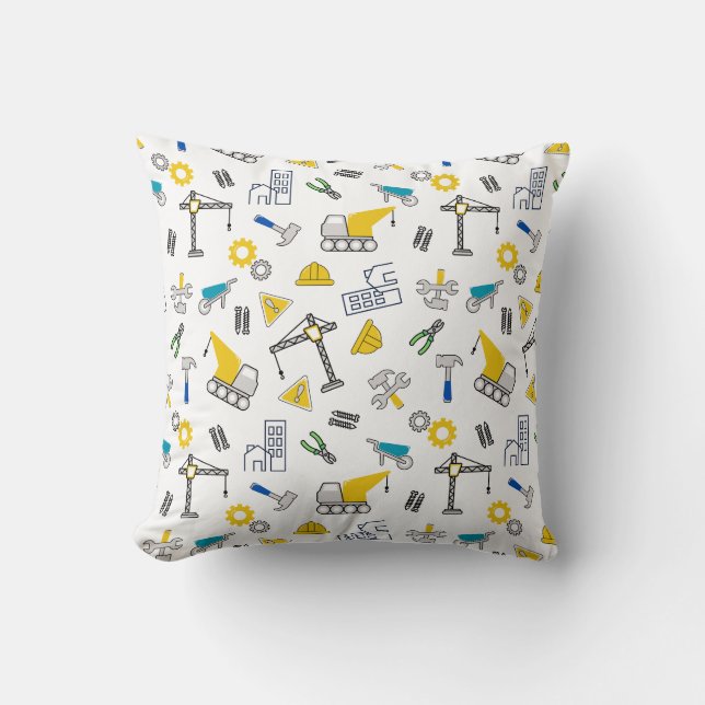 Construction Elements Throw Pillow (Front)