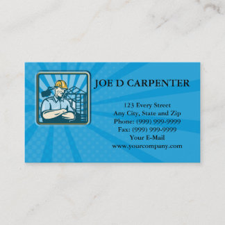 Construction Engineer Foreman Worker Business Card