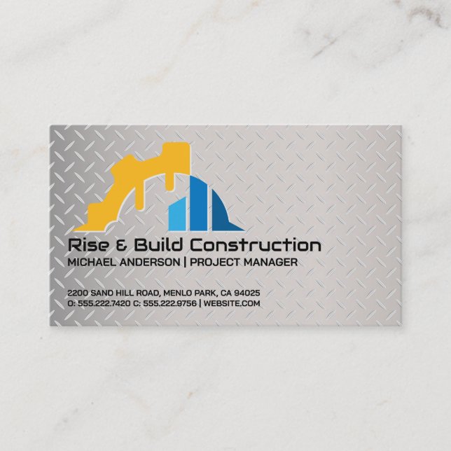 Construction Engineer Logo | Builders Business Card (Front)