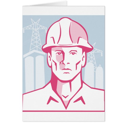 Construction Engineer Worker Hardhat Cards (Front)