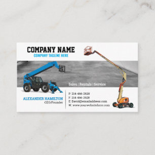Construction Equipment and Services Business Card