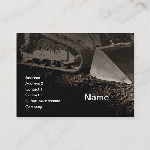 Customizable construction equipment business card