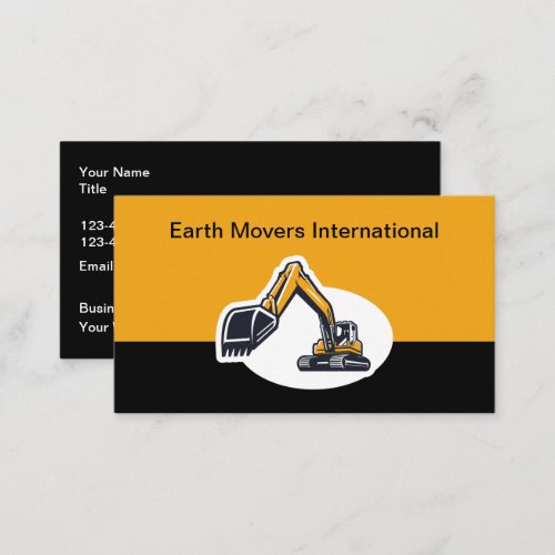 Construction Equipment Excavators Business Card