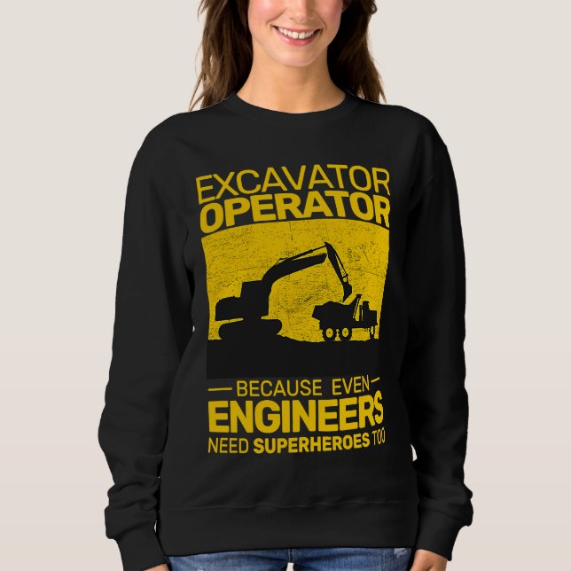 construction equipment men kids heavy equipment op sweatshirt (Front)