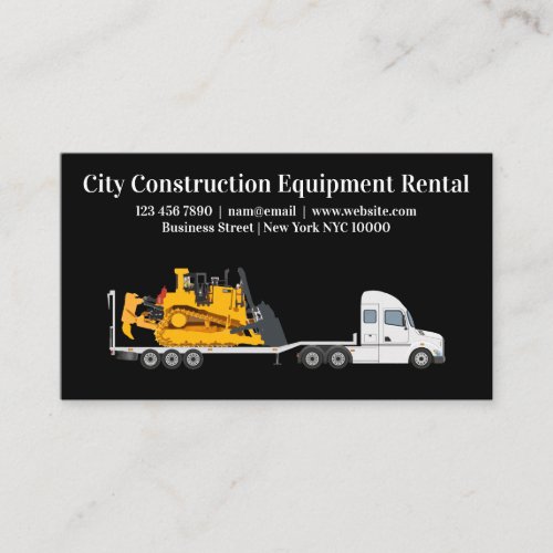Construction Equipment Rental Business Cards