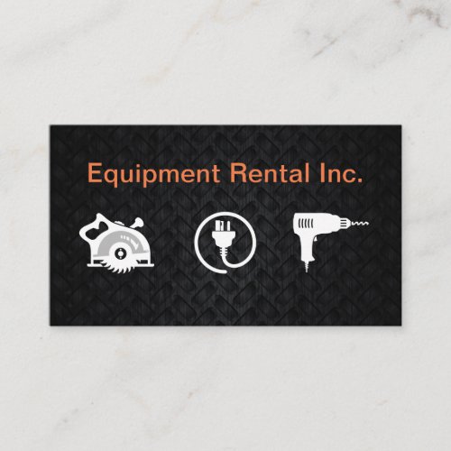 Construction Equipment Rental Service Business Card