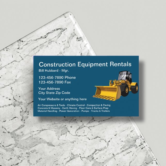 Construction Equipment Rental Theme Business Card (Creator Uploaded)