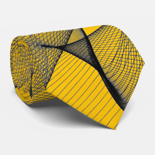 Construction Equipment Yellow & Grey "Spider Web" Neck Tie