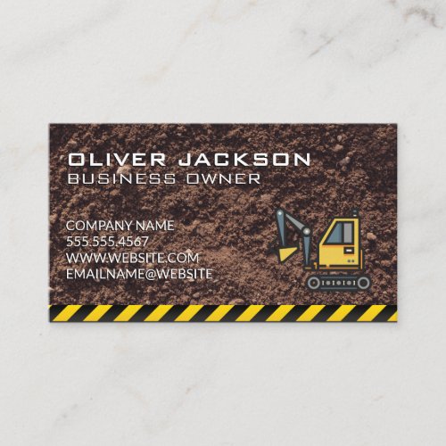 Construction  Excavator  Dirt Business Card