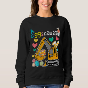 Construction Excavator Easter Day Egg Hunt for Boy Sweatshirt