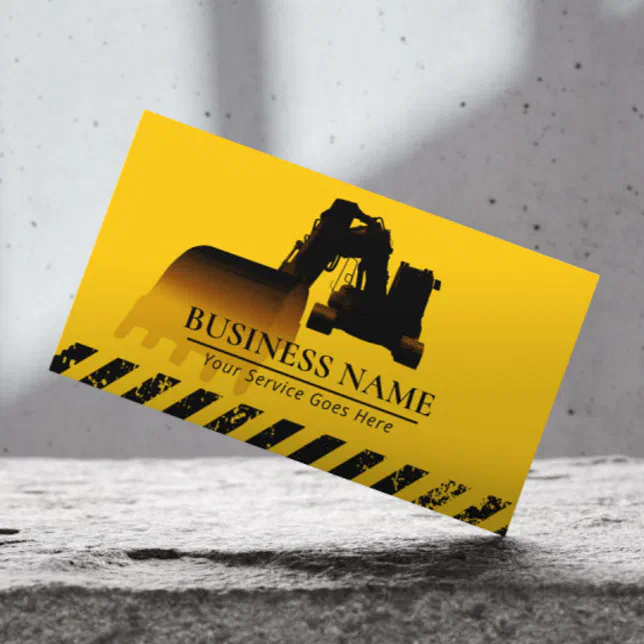 Construction Excavator Heavy Equipment Operator Business Card Zazzle