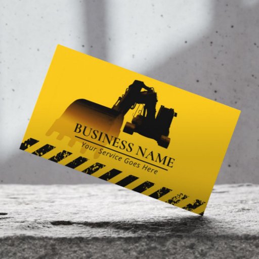 Customizable Construction Excavator Heavy Equipment Operator Business Card