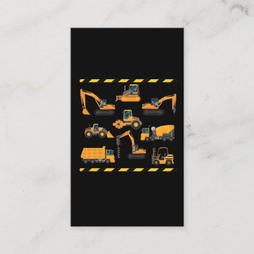 Construction Excavator operator Boy Kindergarten Business Card