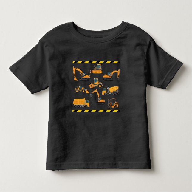 Construction Excavator operator Boy Kindergarten Toddler T-shirt (Front)