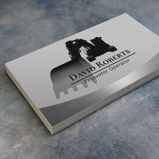 Customizable Construction Excavator Plant Operator Contractor Business Card