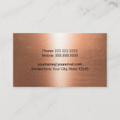 Construction Excavator Plant Operator Copper Business Card (Back)