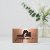 Construction Excavator Plant Operator Copper Business Card (Standing Front)