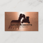 Construction Excavator Plant Operator Copper Business Card (Front)