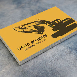 Construction Excavator Plant Operator Plain Gold Business Card