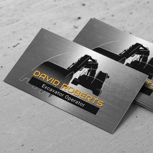 Construction Excavator Professional Plant Operator Business Card