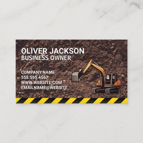 Construction  Excavator  Property Development  Business Card