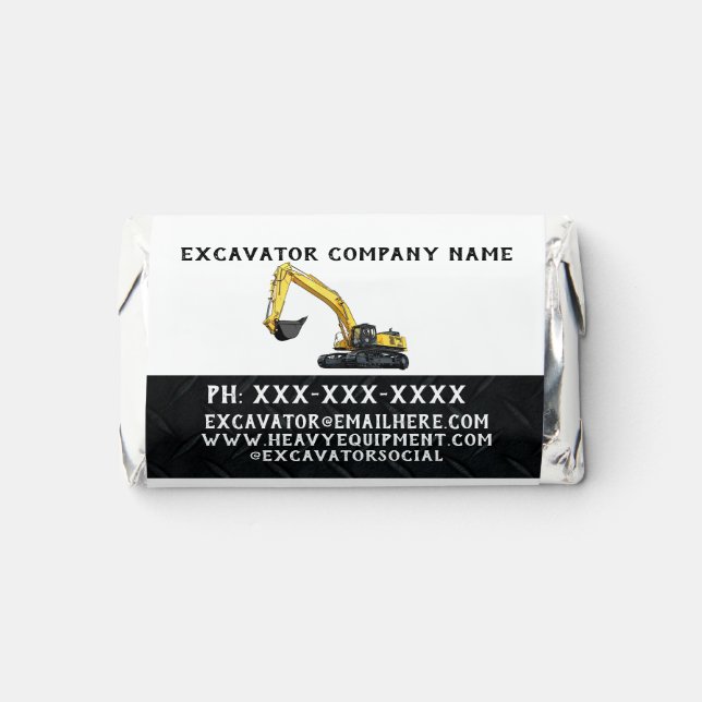 Construction Excavator Small Business Company Hershey's Miniatures (Front)