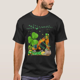 Construction Excavator St Patricks Day Boys Girls  T-Shirt