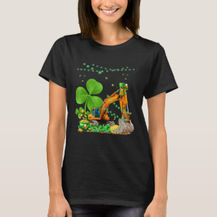 Construction Excavator St Patricks Day Boys Girls  T-Shirt