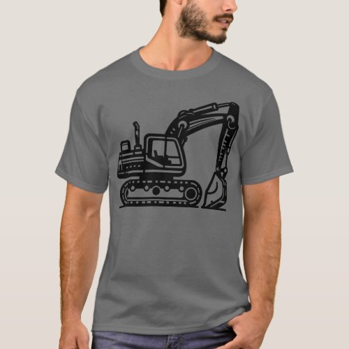 Construction Excavator T_Shirt