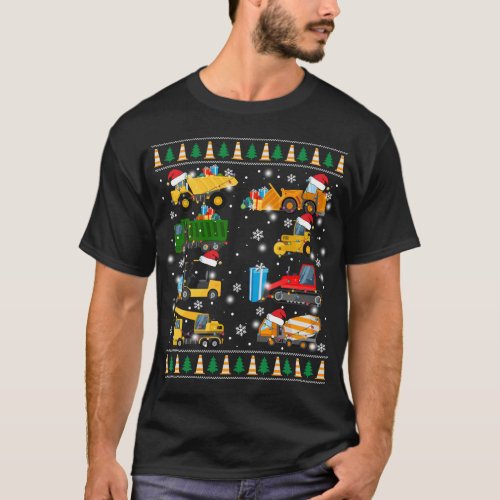 Construction Excavator Truck Santa Ugly Sweater Ch