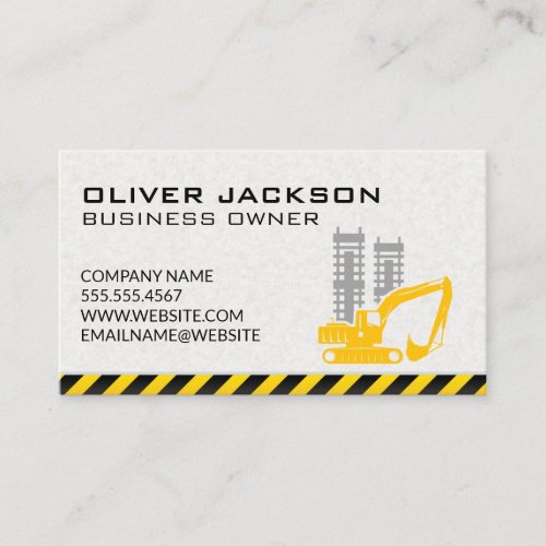 Construction  Excavator Vehicle  Building Site Business Card