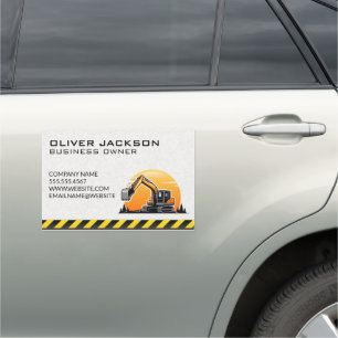 Construction Excavator Vehicle Car Magnet