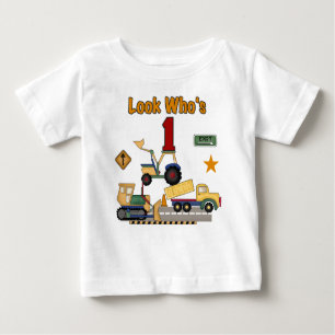 Construction First Birthday Baby T-Shirt