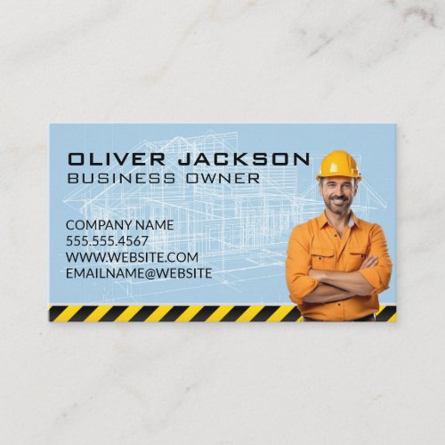 Construction Foreman | Blueprints | Architect Business Card