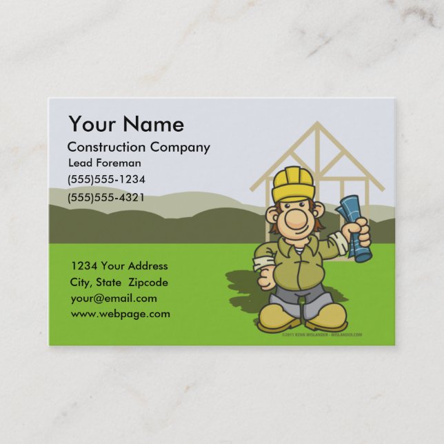 Construction Foreman Business Cards 1 (Front)