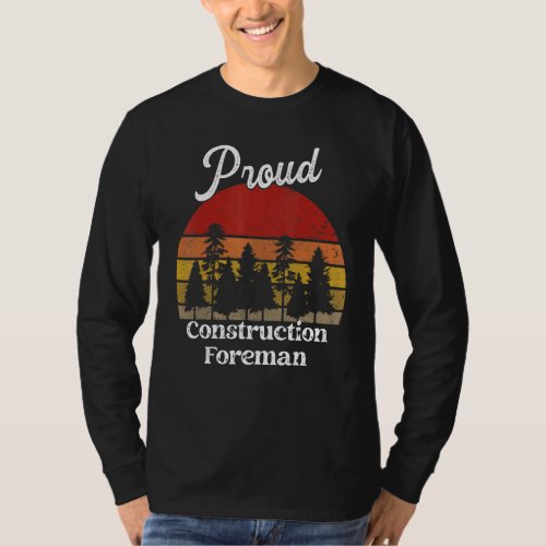 Construction Foreman Job Title Professions T_Shirt