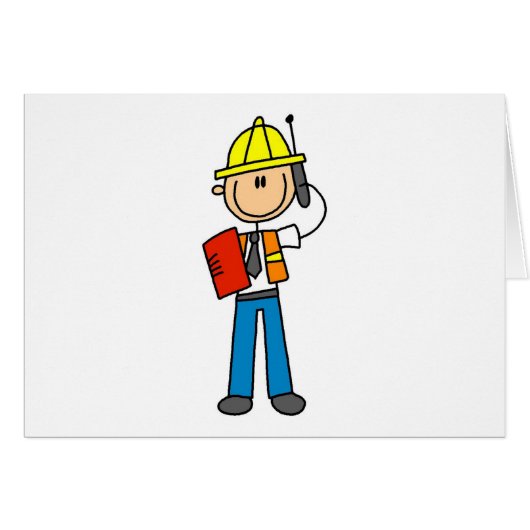 Construction Foreman on Cellphone Card (Front Horizontal)